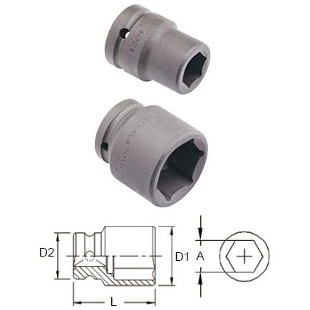 Genius Tools 645235 3/4"-os 6 lapú gépi dugókulcs fej, 35 mm termék fő termékképe